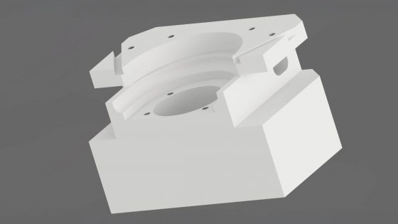 Alternative Ansicht einer Motorglocke aus Metall, speziell für Robotikanwendungen.