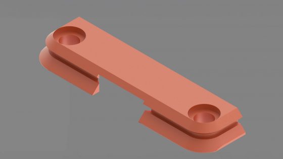 V-förmige Gleitschiene aus Metall, optimiert für Robotikanwendungen.